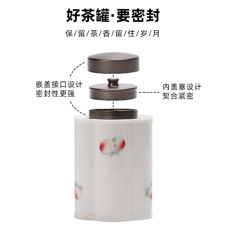 Pole element | peach tea warehouse caddy fixings household receives a Japanese ceramic seal tank moistureproof who tea POTS