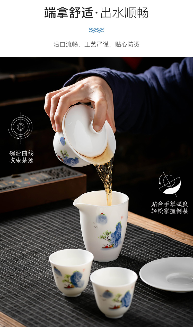 Only three tureen tea cups interface between pole element | landscape cup home worship ceramic cups kung fu tea set Japanese tea bowl