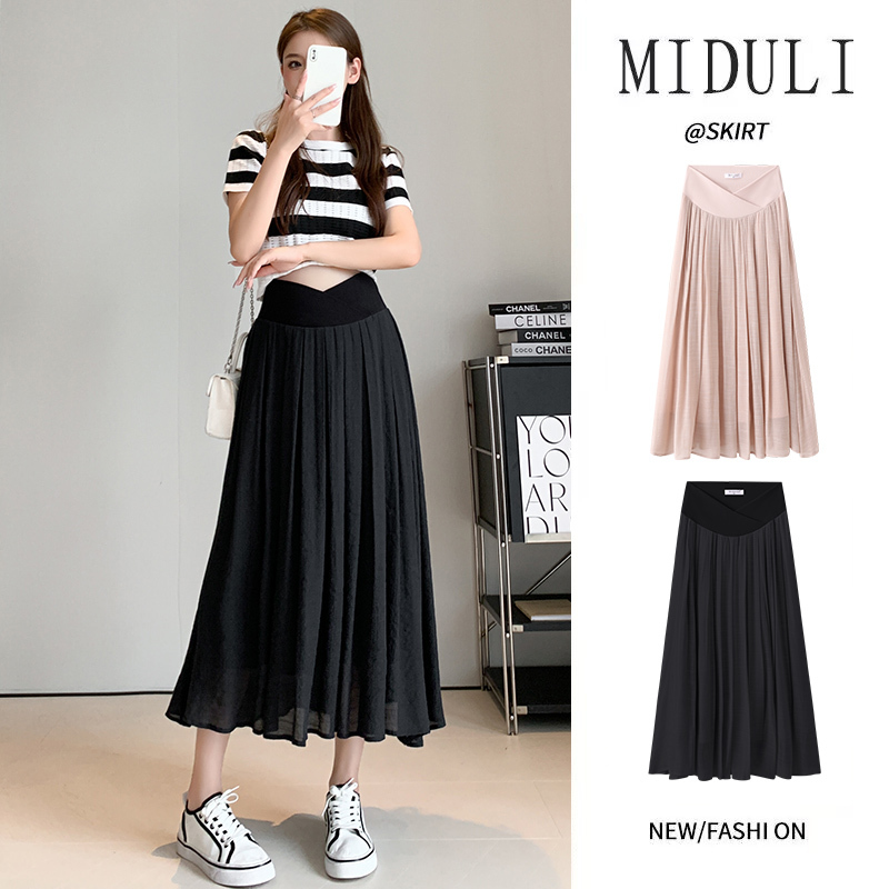 Maternity Skirt for Women, Spring and Summer Thin Pleated Belly-Supporting Long Skirt, Spring and Autumn Gauze Skirt, Maternity Wear, Summer Wear Maternity Skirt for Women, Spring and Summer Thin Pleated Belly-Supporting Long Skirt, Spring and Autumn Gauze Skirt, Maternity Wear, Summer Wear
