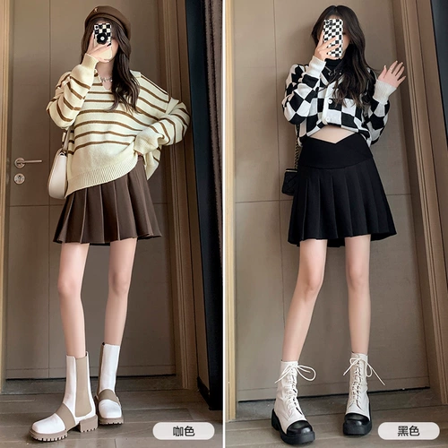 Демисезонная осенняя юбка в складку, осенние штаны для беременных, А-силуэт