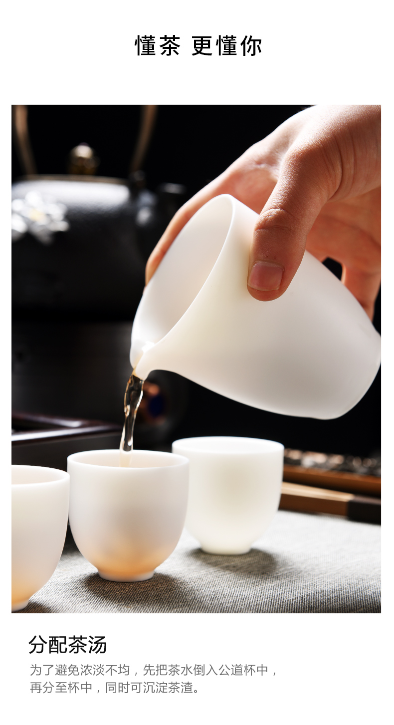 Dehua white porcelain) suit jade porcelain ceramic fair keller points tea kung fu tea tea accessories and cup size