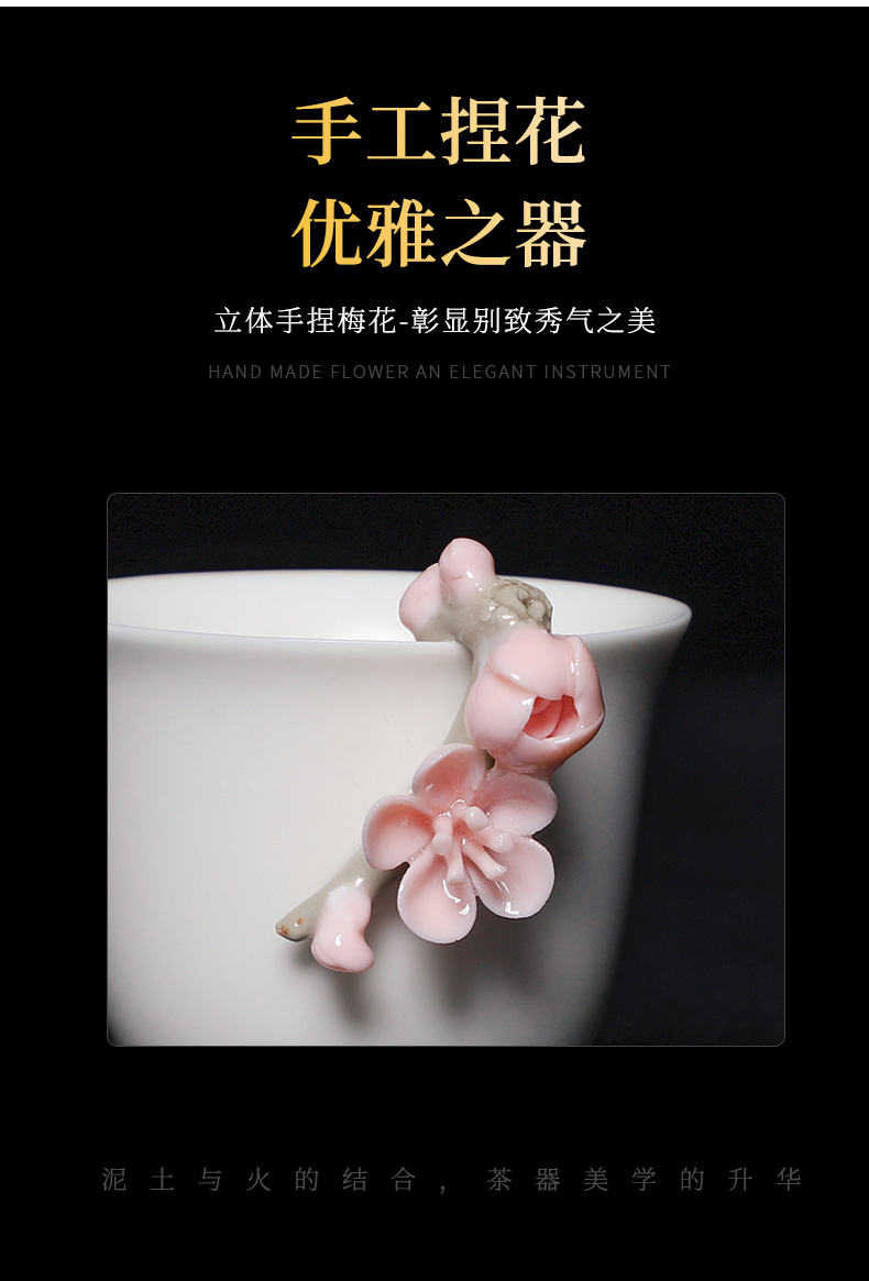 Pink flowers manual teacup ru up market metrix who cup single CPU getting creative ceramic kunfu tea light bowl cups only