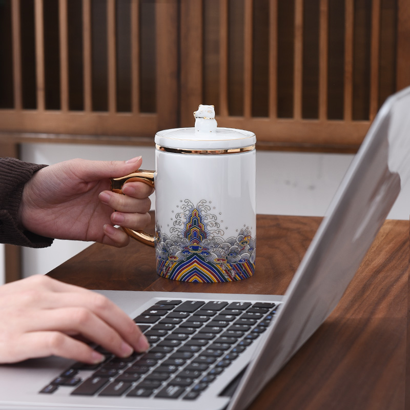 Tea cup Tea cups separation office men and women glass ceramic filter cups with cover keller large capacity