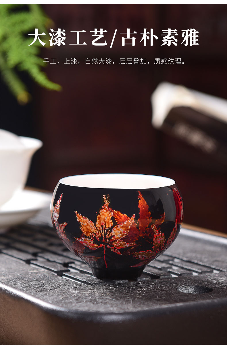 Dehua white porcelain teacup suet jade pure manual Chinese lacquer tea kungfu tea light ceramic masters cup sample tea cup single CPU