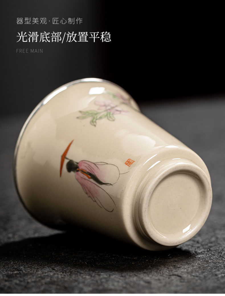 Jingdezhen hand - made ceramic silvering silver 999 eat all silver cups children cups single fragrance - smelling cup only