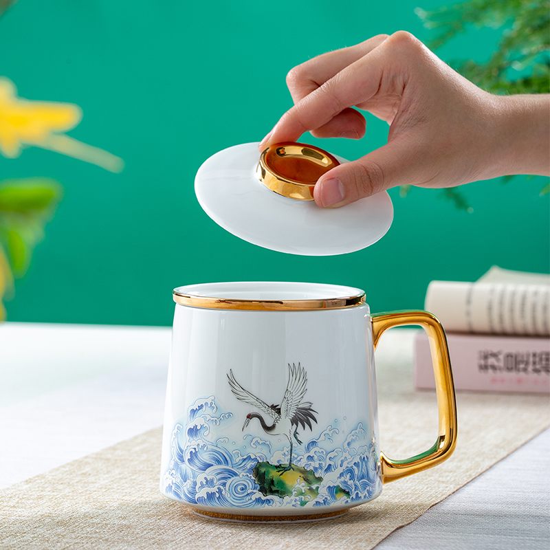 Chinese pottery and porcelain mugs) office tea separation personal special filter glass tea cup men and women