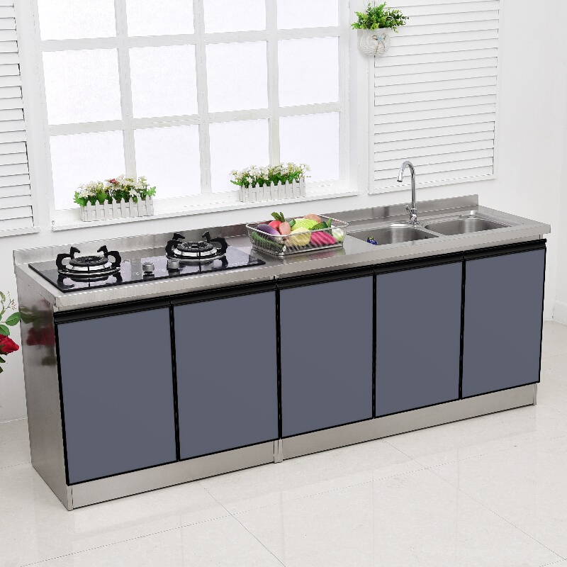 2m Stainless Steel Rural Storage Cabinet Kitchen Stove Integrated Cabinet Economical Kitchen Cabinet Sideboard Cabinet