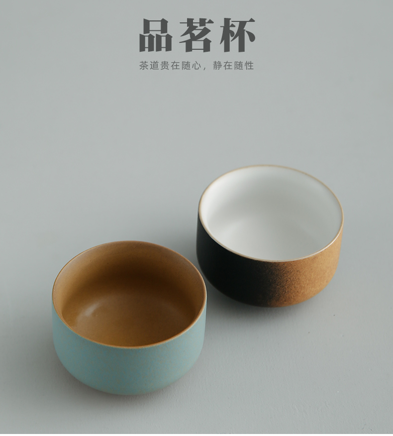 Bo yiu-chee Japanese coarse pottery contracted kung fu tea set of household ceramic teapot teacup bamboo dry mercifully consolidation