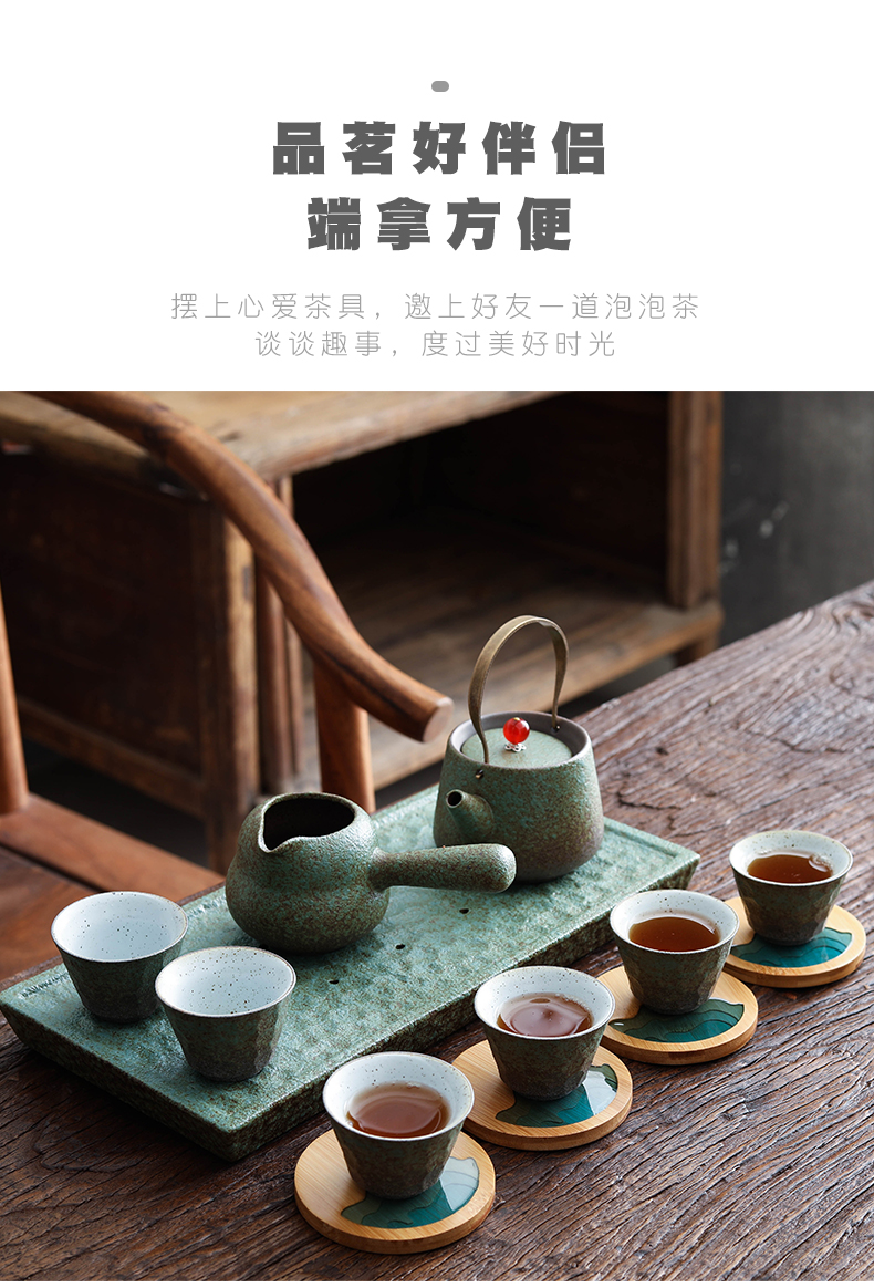 Bo yiu-chee bamboo cup mat sifang circular heat insulation, anti - skid hot cup mat real wood kung fu tea tea accessories