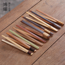 Handmade bamboo tea clips Kung Fu tea set tea ceremony spare parts non-slip anti-scalding tea cup clips retro bamboo tweezers