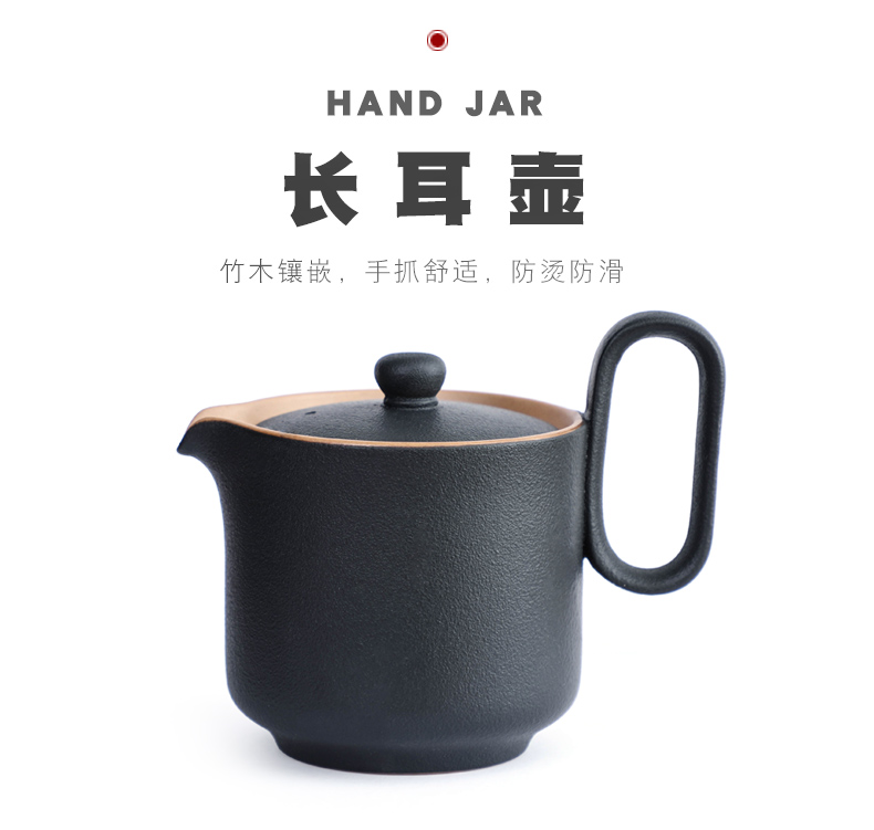 Bo yiu-chee retro coarse pottery kung fu tea set contracted household ceramics hand grasp the teapot tea set gift boxes