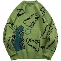 Sweaters Men Harajuku Style Knitted Hip Hop Sreetwear Dinosa