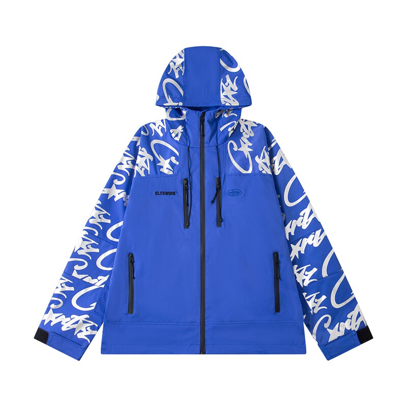 Спортивный костюм для отдыха 高品质corteiz反光字母印花高街男女休闲潮流冲锋衣外套裤子套装