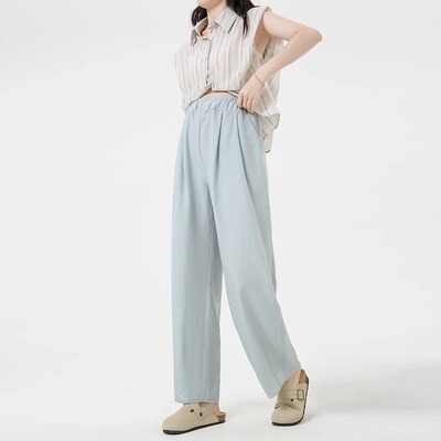 Maternity Pants Summer 2026 New Style Without Belly Support Ice Silk Casual Wide-Leg Pants Yamamoto Long Pants for Petite Women Spring and Summer — 4