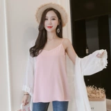 米度丽 Топ с чашечками для беременных, приятная телу короткая майка, шифоновая летняя тонкая летняя одежда, оверсайз