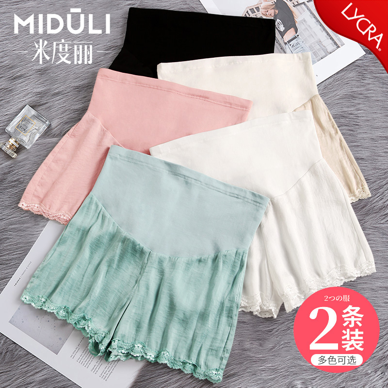 Pregnant woman shorts pants summer slim fit outside wearing pregnant woman safety pants anti-walking light internal lap pants gestation summer clothes