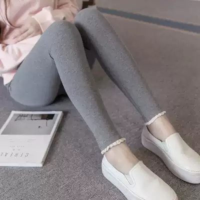 Pregnant women's pants Autumn wear pregnant women's inner pants spring and autumn pure cotton nine-point belly pants tide mother fashion autumn pants