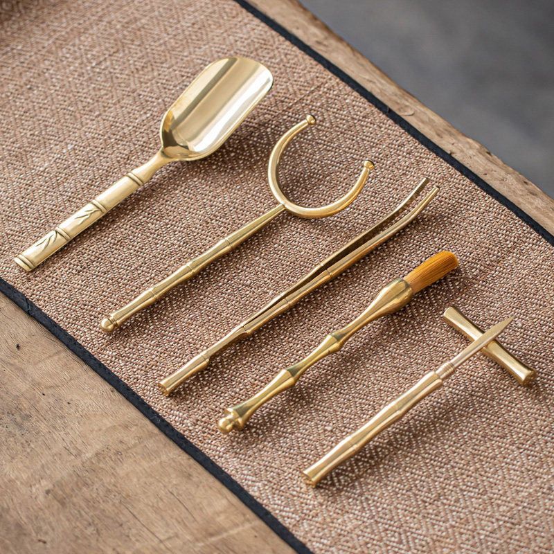 Tea clip copper stainless steel copper color copper tea clip bronze color thicken tea set clip Forceps Tea Cup Clip