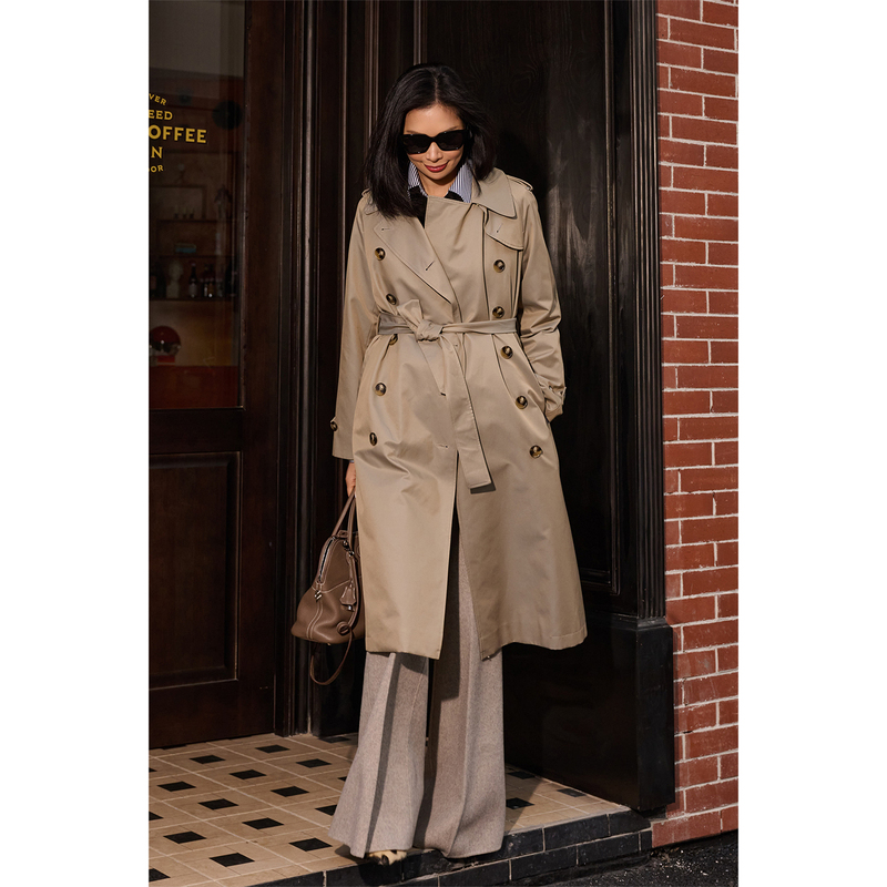 Amandax's "Classic Reappearance" Series Imported Kensington British Double-Breasted Trench Coat