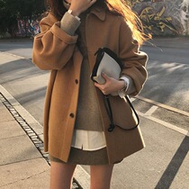 Sandro Moscoloni 2020 autumn and winter wool high-end wild jacket womens short double-sided cashmere coat