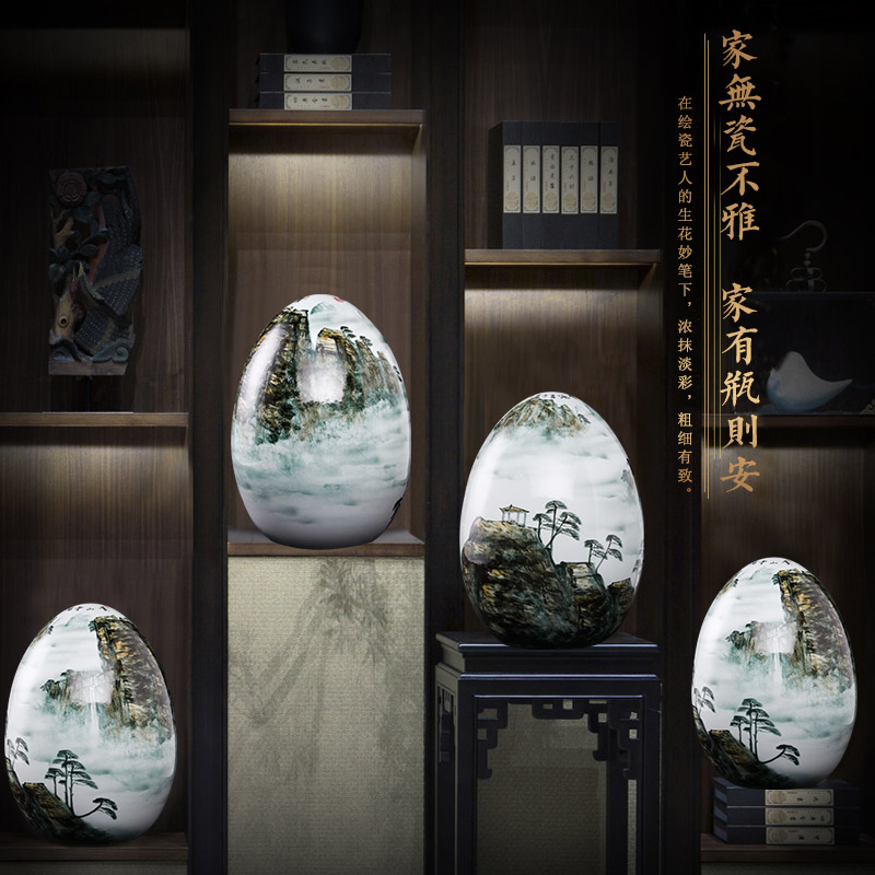 Jingdezhen ceramic egg f creative wine sitting room adornment place to live in a lucky blessing, decorative vase