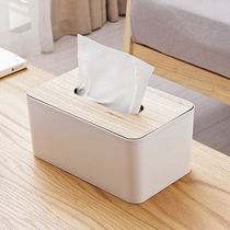 Minimalist Living room suction paper box Home Toilet Paper Box Living-room Table Paper Towels Collection Box Wood Cover Car Towels in the square