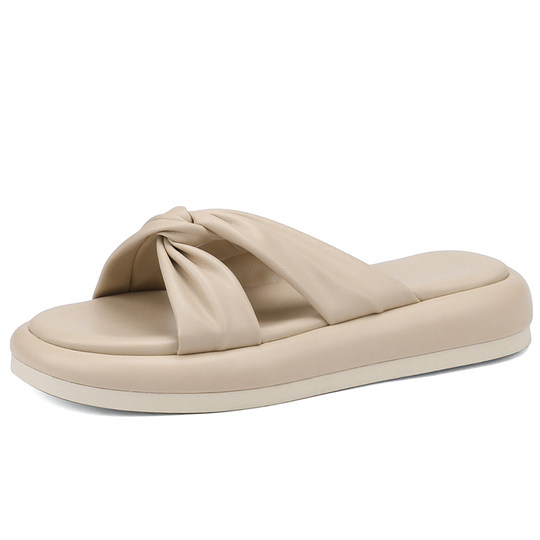 拖鞋女2025夏季新款厚底时尚外穿凉鞋百搭仙女风平底女士软底凉拖