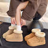 Thick-Soled Fleece-Lined Snow Boots for Women, Winter 2025 New Popular Birkenstock-Style Short Boots, Furry Shoes, Northeastern Large Cotton Shoes