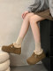 Thick-soled plus velvet inner heightening Birkenstock shoes for women 2025 new winter snow boots loafers Birkenstock warm cotton shoes