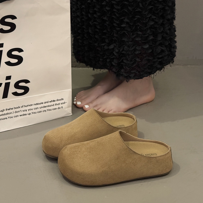 Super Popular Thick-Soled Birkenstock Shoes for Women, 2025 Autumn New Style, Slip-On Birkenstock Closed-Toe Half-Slippers, Comfortable Single Shoes