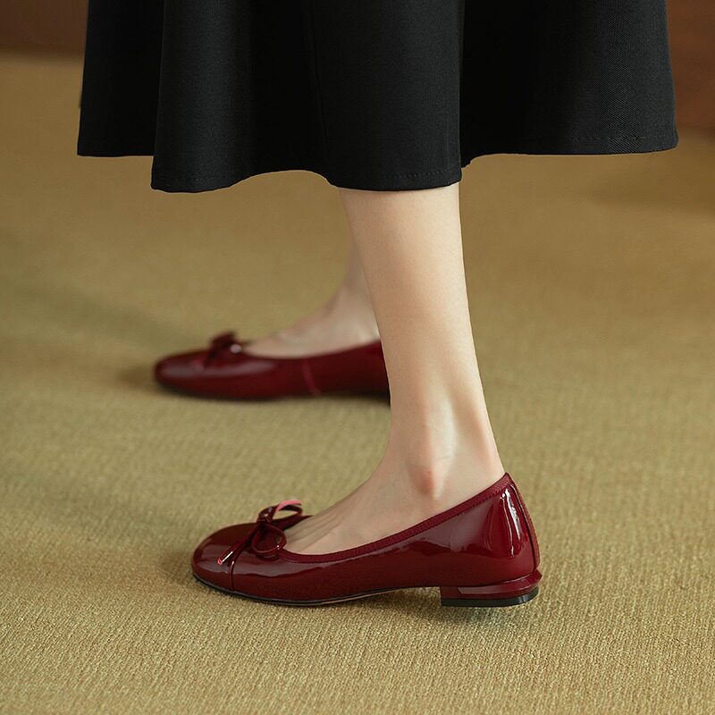 Обувь Женщина 2024 новая весна и лето плоский участок конец мэри джейн обувной ботинки педаль горох беременная женщина фея обувь тендер 蓁墨 