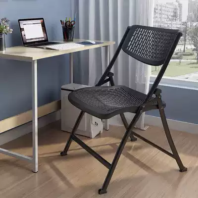 Business office plastic folding chair exhibition rental hollow backrest foldable computer chair training Chair