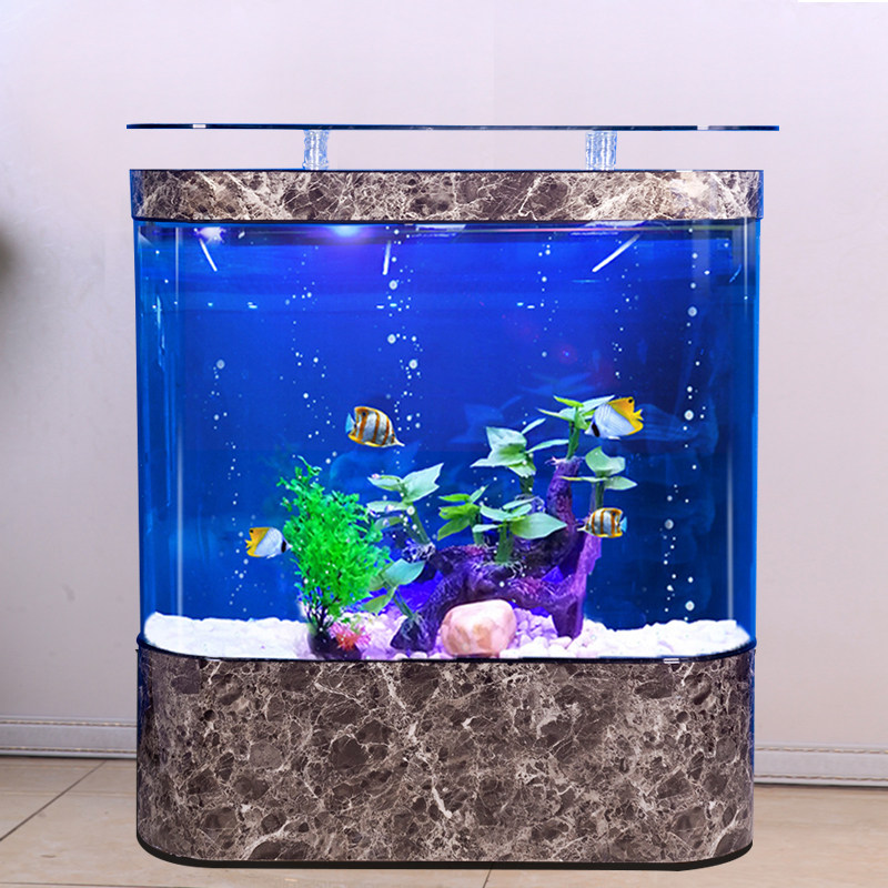 Gold dot Shangpin fish tank aquarium ecological European arc-shaped floor-to-ceiling home leaning against the wall big bend one-button drainage goldfish tank