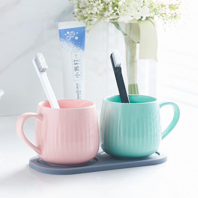 Ceramic Mark Cup Gargling Cup Lovers Suit Brief Toothbrushing Cups Home Wash Cup Creative Toothbrush Cups