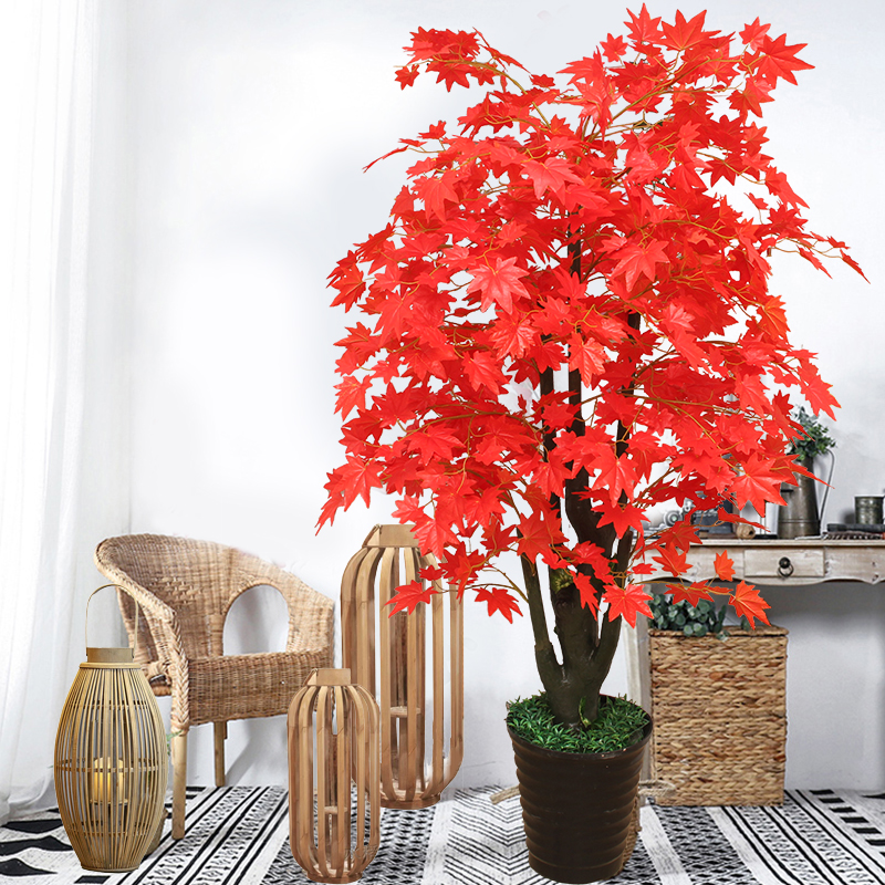 Simulated plant fake pot plum flower living room with peach tree indoor green plant decoration blossom blossom