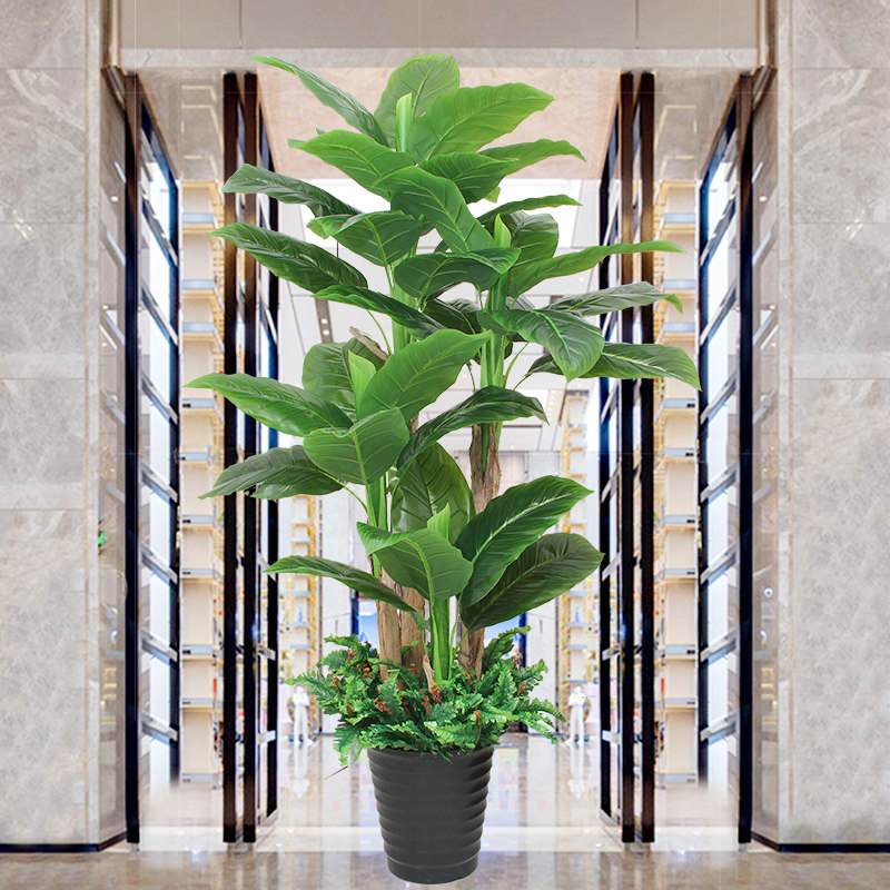 Fake Plant Potted Large Banana Tree Living Room Emulation Green Plant Decoration Indoor Plastic Plantain Tree Simulation Tree Pendulum