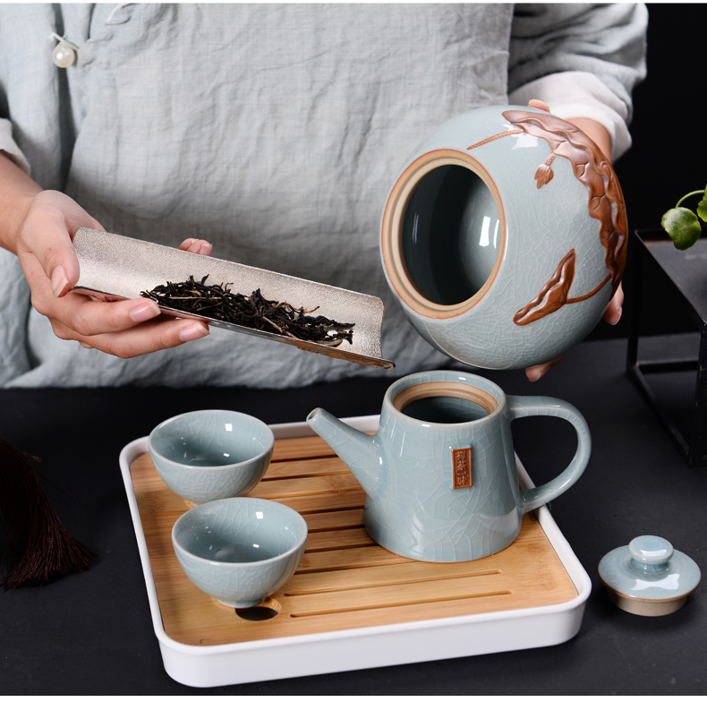 Small ceramic pot put POTS with violet arenaceous caddy fixings tea caddy fixings tea tea box sealed as cans of tea boxes