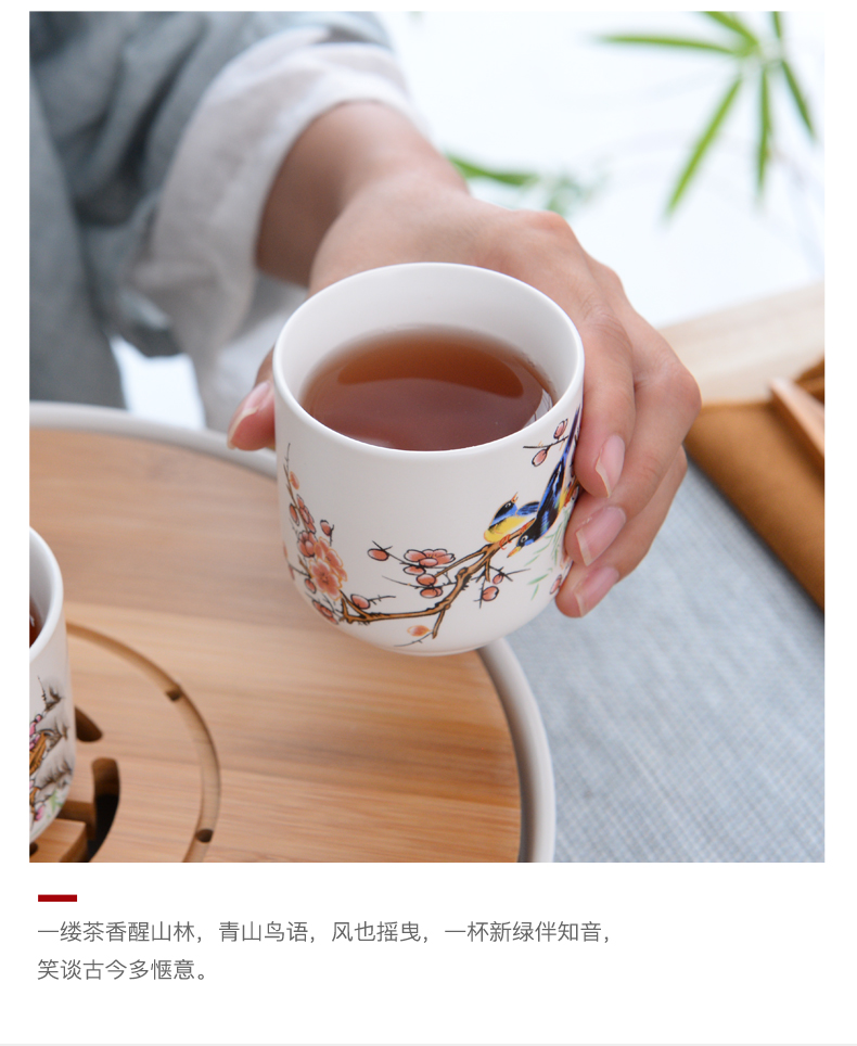 Tea set ceramic prevent hot double CPU kung fu Tea cup Chinese blue and white porcelain teapot suit household contracted