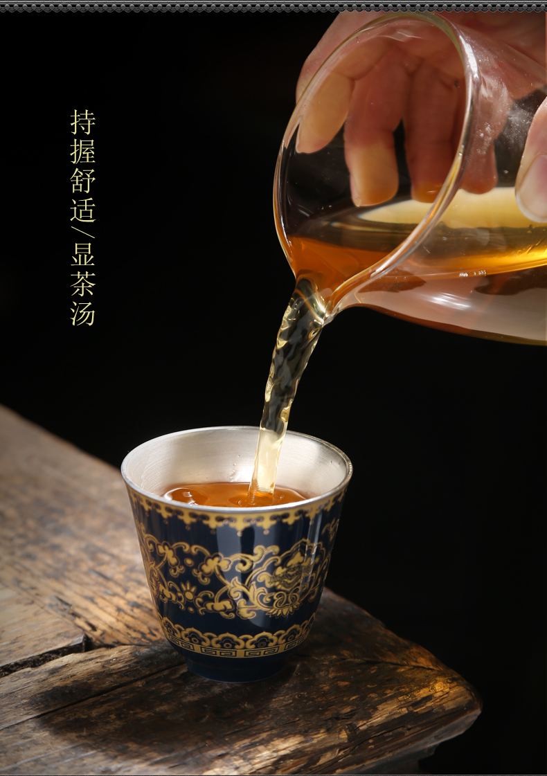 Blue and white porcelain teacup ji Blue ceramic kung fu tea tea cups single CPU master cup, suit the bowl sample tea cup