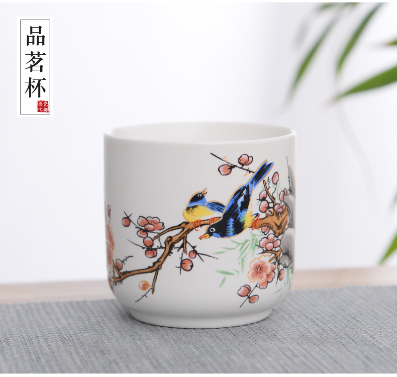 Tea set ceramic prevent hot double CPU kung fu Tea cup Chinese blue and white porcelain teapot suit household contracted