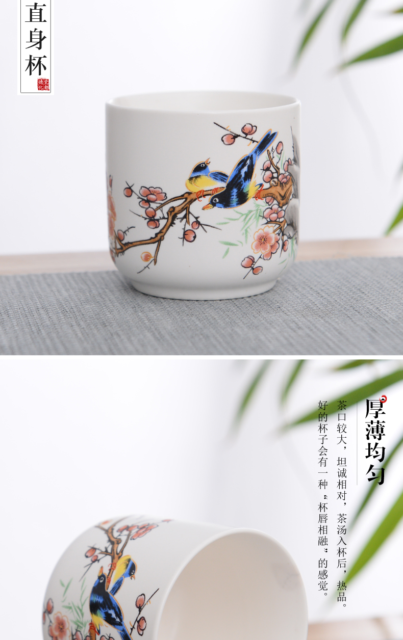 Individual cup double insulation cup not hot ceramic bowl of blue and white porcelain household kung fu tea glass teapot