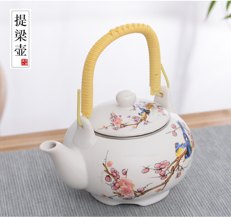 Tea set ceramic prevent hot double CPU kung fu Tea cup Chinese blue and white porcelain teapot suit household contracted