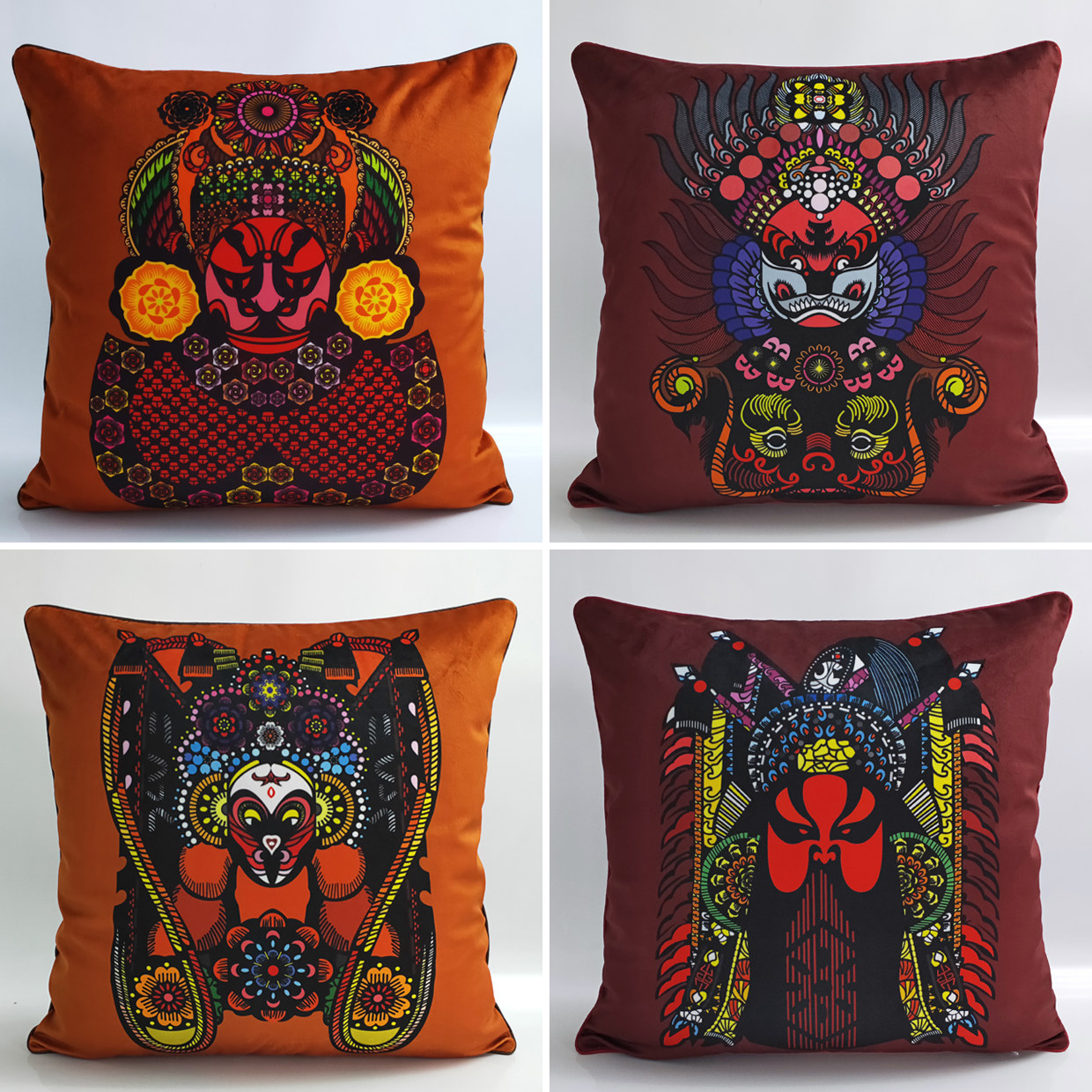 Comedy Facebook Event Pillow Plush Luxury Model Room Fashion New Chinese Office Sofa Cushion Cover