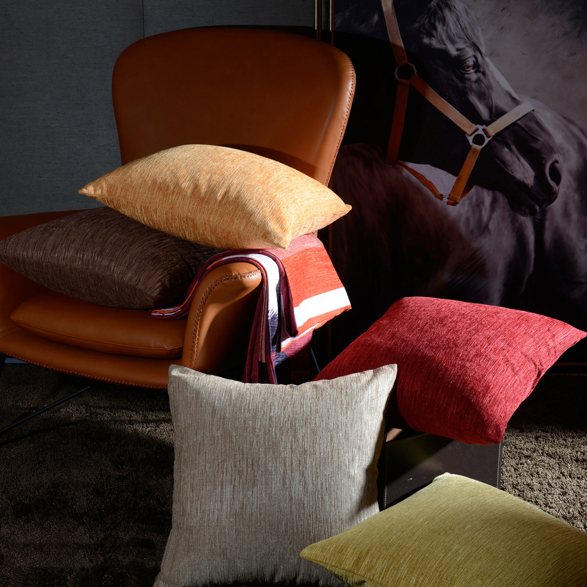 Solid color Tencel chenille pillow luxury hotel ktv simple modern sofa bedroom pillow cushion cover