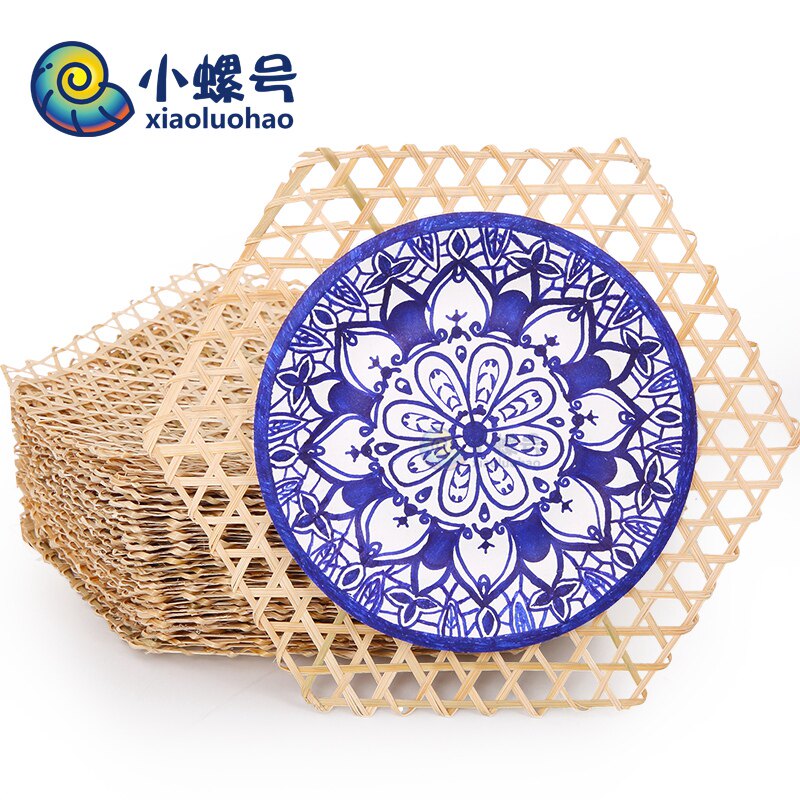 Hexagonal bamboo woven bamboo mesh hanging decoration Pendant Kindergarten Handmade Diy Zone Corner Corridor Classroom Environment Decorative materials