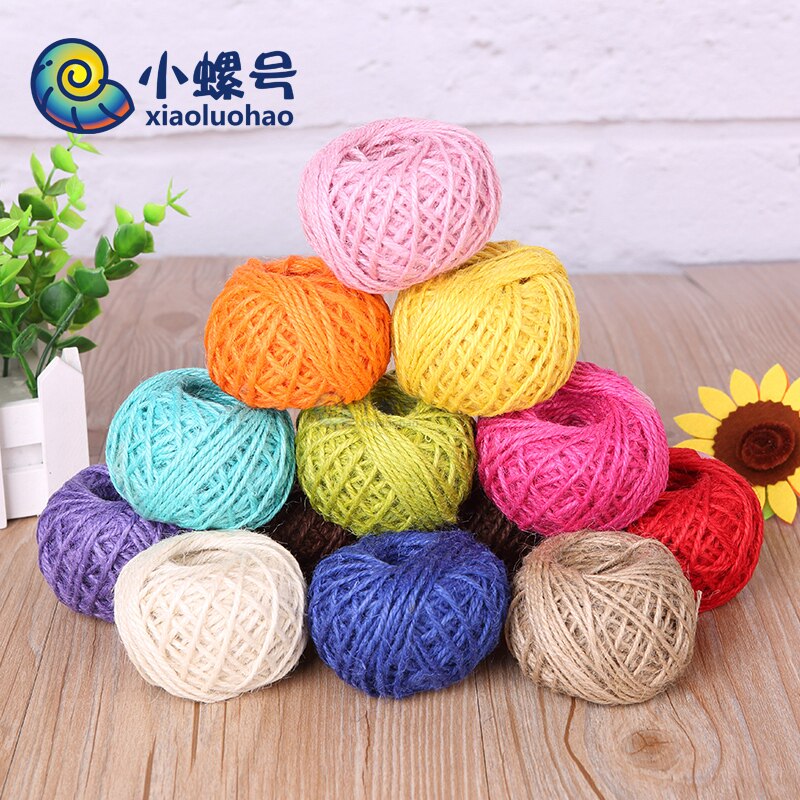 Colored hemp rope Handmade diy thick hemp rope braided rope bundled rope tag photo wall packaging children's weaving materials