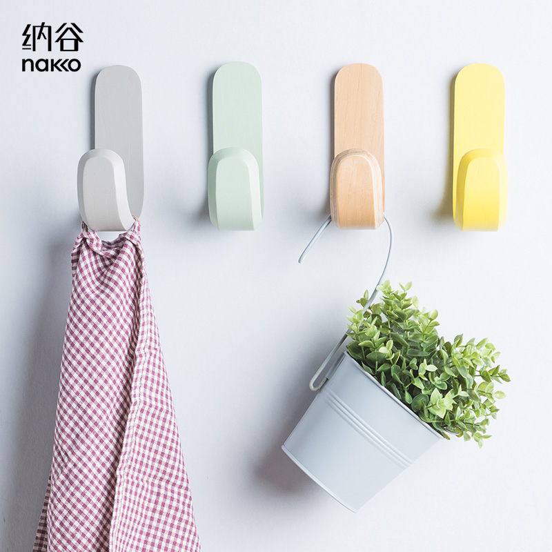 Naya Nordic minimalist log clothes hat hook wall solid wood cloister hook living-room bedroom hanging clothes hook kitchen wall-mounted