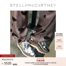 Мода повседневная обувь [天猫惊喜盒]elyse stella mccartney星星印花松糕鞋银色厚底鞋