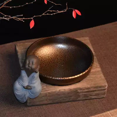 Men's creative ashtray large trend personality multi-function Zen retro wood grain office multi-function gift