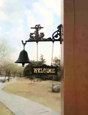 (European cast iron) garden with WELCOME bells entry hall Garden WELCOME doorbell